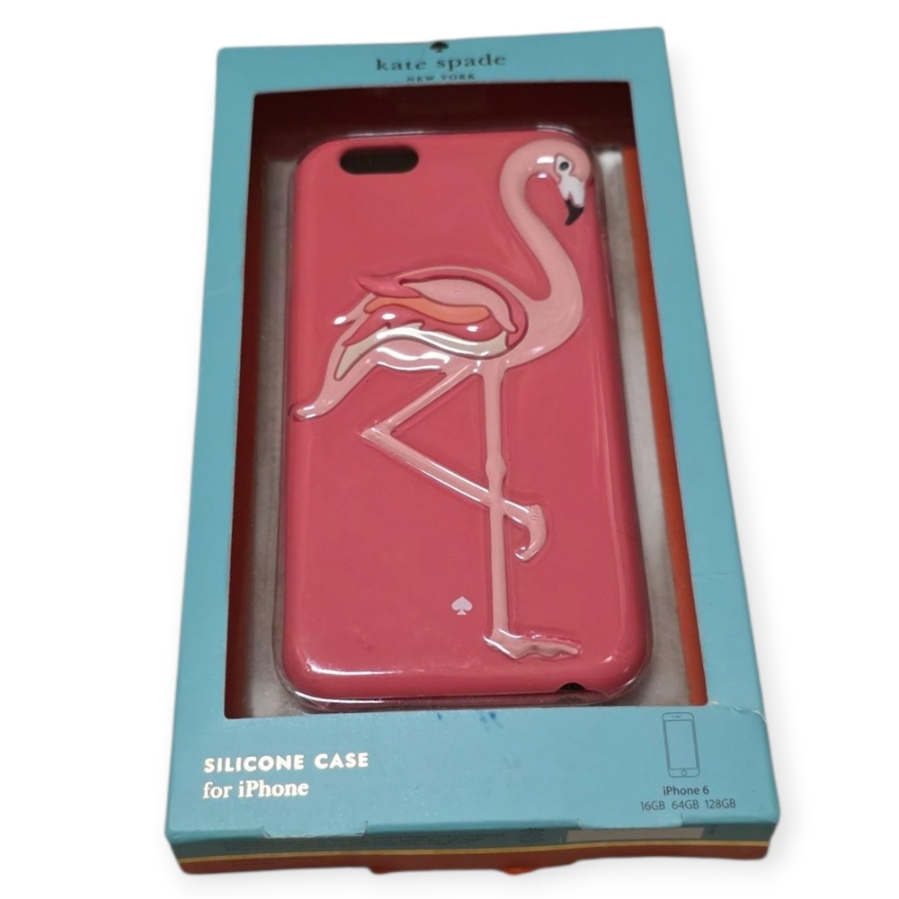 Nwt Kate Spade Silicone Pink Flamingo iPhone 6 Cell Phone Case